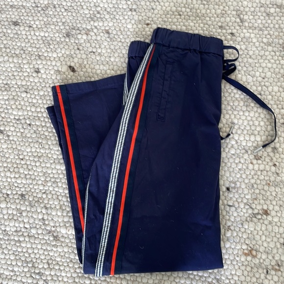 Anthropologie casual pants navy with stripe - Picture 1 of 4